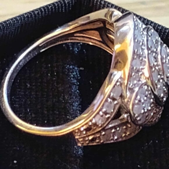 1.00ctw Round White DIAMOND Rhodium over STERLING SILVER RING - Size :7 - Picture 11 of 16